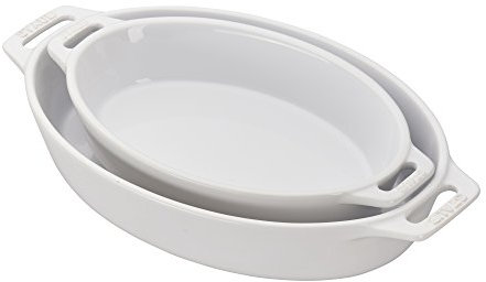 STAUB Ceramics Lot de 2 plats de cuisson ovales Blanc