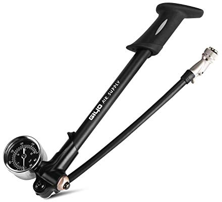 Pompa ammortizzatore ad alta pressione, (300 psi max) per forcella e sospensione posteriore, leva di bloccaggio sull'ugello senza perdita d'aria (A: nero)