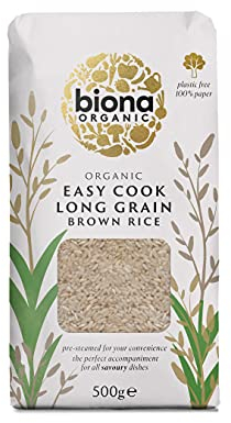 Biona Organic Easy Cook Long Grain Brown Rice, 500 g - Grown Organically in Italy - Pre-steamed for Easy Cooking 20-25 mins - Wholegrain - Sustainable 100% Recyclable Paper Packaging