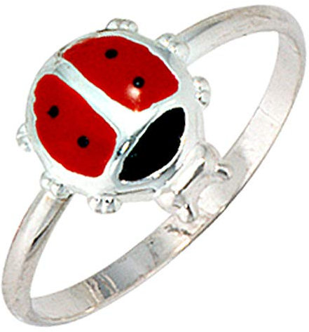 Jobo Kinder-Ring aus 925 Sterling Silber mit Marienkäfer Größe 48