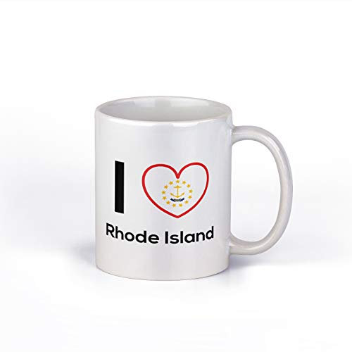 I Love Rhode Island Coffee Mug | State Pride Cup | Great Gift Idea | 11 Ounce Coffee Mug | CM1160