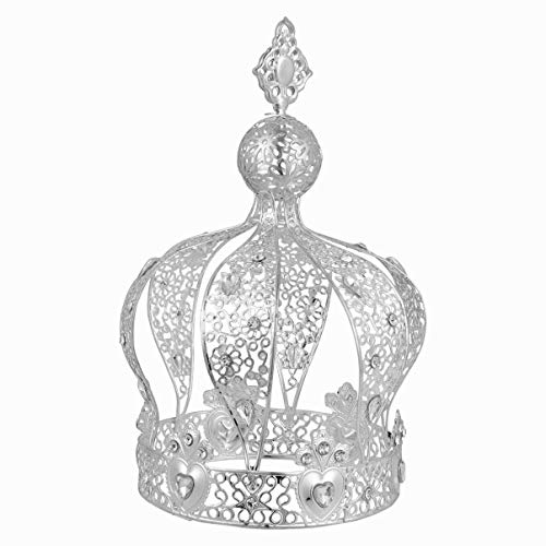 TOYANDONA 1pc Crown Cake Topper Birthday Cake Decor Princess Crown Cake Decoration Crown Ornament for Wedding Birthday Party Silver