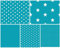 babrause® Stoffpaket Baumwollstoff 5x(50x150cm) Öko Tex zertifiziert - Patchworkstoffe (türkis)