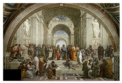 artboxONE Poster 120x80 cm Natur Die Schule von Athen - Raffael - Bild wissenschaftler diogenes gelehrsamkeit