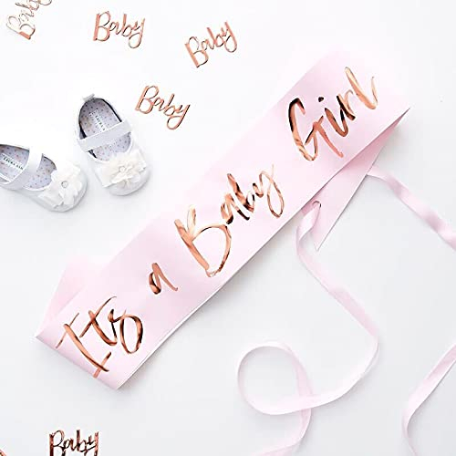 Miss Lovely Schärpe Bauchband It's a Baby Girl rosa & rosé-Gold Zubehör Baby-Party Baby-Shower-Party Deko-Accessoire-s Schwangerschaft & Geburt Mädchen - Dekoration Gender-Party Boy or Girl