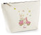 SB35R Trousse personnalisée en coton Bio Scooter et Lapins Rose, marquage prénom, existe en 2 tailles, trousse de toilette, prénom, cadeau anniversaire, cadeau trousse toilette enfant