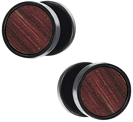 Zeayebsr 1 Paires 8 mm Boucles d’Oreilles Barbell Haltère a Visser Hypoallergénique Boucle d’Oreille Ronde Clou Piercing Tragus Noir Hommes Femmes