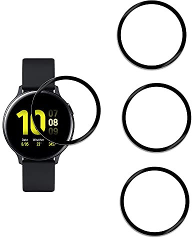 Protection écran Compatible avec Samsung Watch Active 2 (44 mm), [4 Pièces] Écran, Film Protecteur, 3D Full Coverage, Ultra Résistant, Dureté 9H, Sans HD Bulles