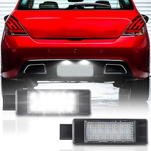 Recambo LED Kennzeichenbeleuchtung mit E-Zulassung | Plug & Play | CanBus - Fehlerfrei | SMD Nummernschildbeleuchtung kompatibel für Peugeot 2008 I BJ 2013-2019 | 208 I BJ 2012-2018