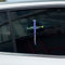 Leniutor Nagelkreuz Aufkleber für Autos, Kreuz, Vinyl, Autoaufkleber für Stoßstange, LKW, Fenster, 11,5 x 18 cm (1 Stück, Laser-Silber)