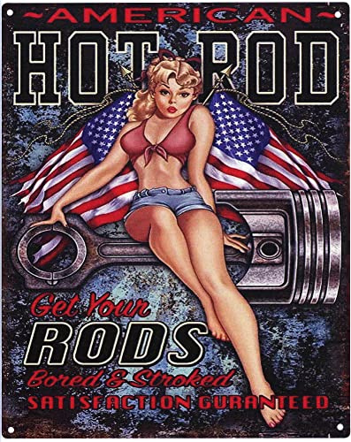 Moritz Deko Blechschild Hot Rod Get Your Rods 20 x 25 cm Retro Geschenk-Idee aus Metall Vintage-Design zur Dekoration