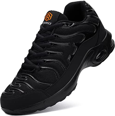 DYKHMILY Safety Trainers Steel Toe Cap Mens Comfortable Work Trainers Lightweight Safety Shoes Construction Work Footwear Puncture Proof (Black,8UK42EU)