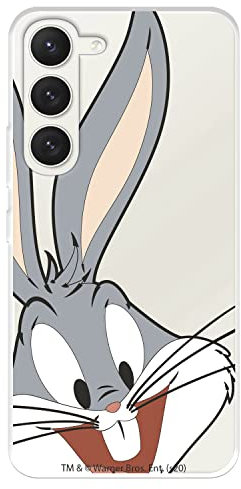 Custodia per Samsung Galaxy S23 Ufficiale Warner Bros Bugs Bunny Silhouette Trasparente per Proteggere il tuo cellulare Cover Samsung in Silicone Flessibile con Licenza Ufficiale Looney Tunes