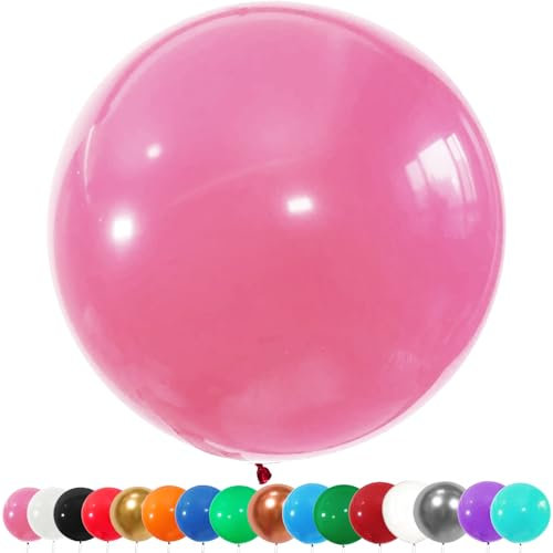 6 Stück Luftballons Gross, 36 Zoll Ballons Groß, Rosa Latexballon, Luftballons XXL Groß, Grosse Luftballons XXL, Latex Riesige Ballon, für Hochzeit Babyparty Geburtstag Party Deko(91 cm)