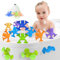 Jouet Ventouse Bebe,Silicone Jouet Bain bébé Sucker Toys, Jouets de Douche Sensoriels pour Tout-Petit,Jouet de Bain pour Garçons Filles de 3 4 5 Ans (12)