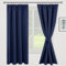 JIUZHEN Gardinen mit kräuselband Verdunklungsvorhänge Vorhang Blickdicht Gardinen Wohnzimmer Vorhänge Schlafzimmer Thermovorhang Dunkelblau, H175 x B140 cm,2er Set