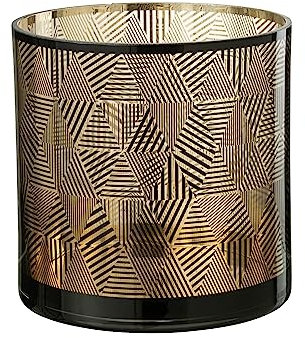 J-Line Windlight Triangles Stripes Glass Brown Large