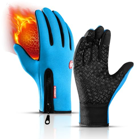 Sanctiond Freezer Thermo Handschuhe, Freezer Thermo Handschuhe, mit wasserabweisender Beschichtung und Touchscreen-Funktion (Blue, M)
