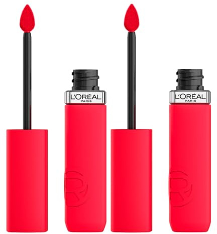 L'Oréal Paris Infaillible Matte Resistance flüssiger Lippenstift, feuchtigkeitsspendend, matt, Samteffekt mit Hyaluronsäure, Farbe 245 French Kiss – 2 Kosmetika