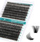 GEMERRY Ciglia Finte 60D/80D Cluster Volume Russo 10-18mm mix 0.07 mm D Curl Fai Da Te a Casa per Principianti Individuali Professional Ciglia Finte Extension(60D+80D-0.07D-10-18mm)