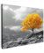MuchoWow© Leinwandbild 80x60 cm Dekoration Wohnzimmer Bilder Pictures Wall Decoration Living Room Wohnungs Deko Moderne Bild Gelb - Baum - Natur - Schwarz und weiß