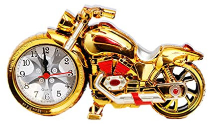 Alipis Motorbike Alarm Clock Kreatives Desktop-Ornament Im Motorrad-Design Für Schlafzimmer Und Goldene Farbvariante Ohne Batterie Aus Leichtem Und Gefertigt