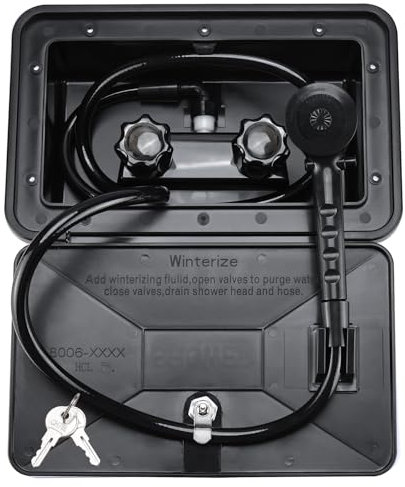 NovelBee Kit de douche extérieur pour camping-car, van, remorque de voyage, bateau (noir)