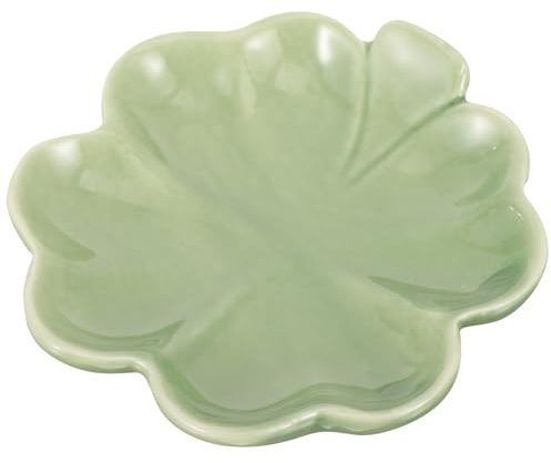 AOKWAWALIY Plato Baratija Plato Joyería Cerámica Bandeja Joyería Verde Soporte Anillo En Forma Hoja Decorativo Pequeño Tazón Clave Tazón Para Mesa