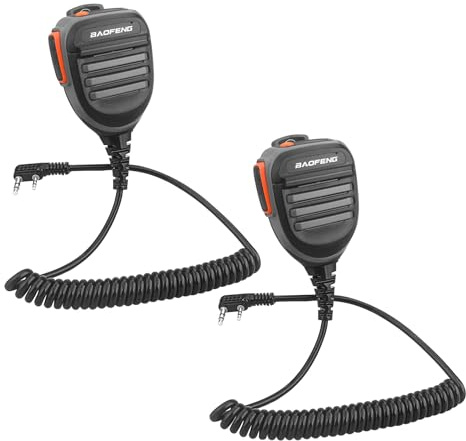BAOFENG Microfono radio, microfono da spalla per polizia UV-5R BF-F8HP 5RM UV-21R K5PLUS UV-17R TIDRADIO TD-H3 TD-H8 Quansheng UV-K5 walkie talkie altoparlante microfono (grigio, confezione da 2)