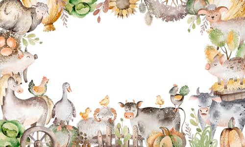 Lumalea - Papier peint panoramique Enfants Animaux de la Ferme - Largeur 533 cm x Hauteur 320 cm