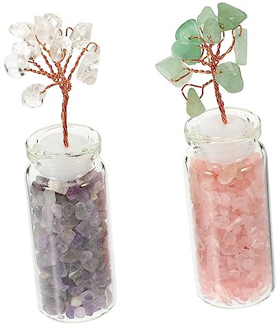 MUSISALY 2st Kristallkies Dekorationen Für Zuhause Desktop-ornament Bonsai-geldbaum Chinesischer Reichtumsbaum Geldbaum Dekor Chinesisches Dekor Feng-shui-baum Miniaturdekoration Legierung