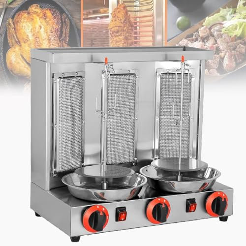 GAYAYAS Electric Gas Doner Kebab Machine, Vertical Doner Kebab Grill Machine, Countertop Vertical Rotating Oven, for Commercial Home Restaurant