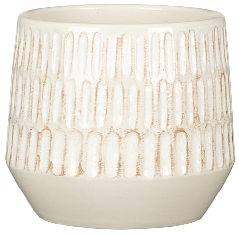 Scheurich Mavi Blumentopf aus Keramik, Creme, Ø 17,64 cm, H 16,5 cm | 6 l Volumen