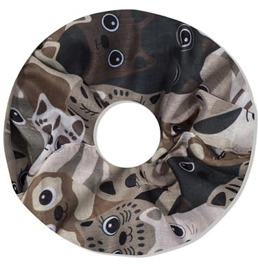 irisaa Damen Schal, Loop Schlauchschal leichter mit Katzen Muster, Halstuch Rundschal Loopschal für Frühling Herbst Ganzjährig, Schals Farbe 2019:Braun