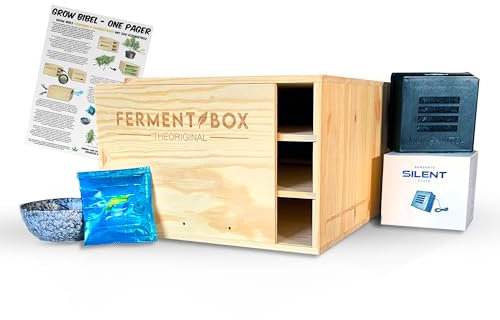 FermentBox® – Komplettset zur Trocknung & Fermentation mit Aktivkohlefilter für Blüten & Kräuter – Optimale Luftzirkulation & Feuchtigkeitsregulierung – 100% Kiefernholz – 100g Kapazität, geruchsfrei