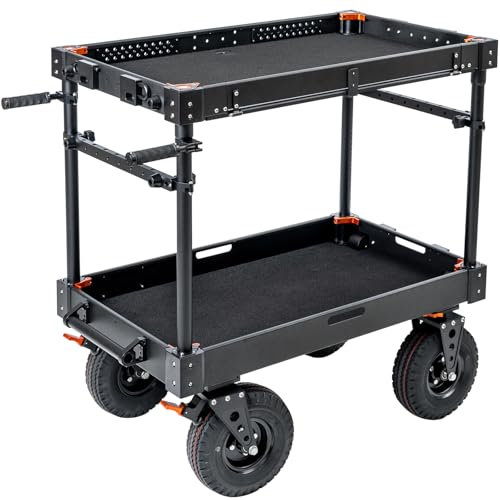 INNOREL DY-120 Video Production Camera Cart for Photographer, Videomaker & Filmmaker. 485lb/220kg Payload. DIT/Sound/Lighting Storage Cart. Packs Down to Rollable Case