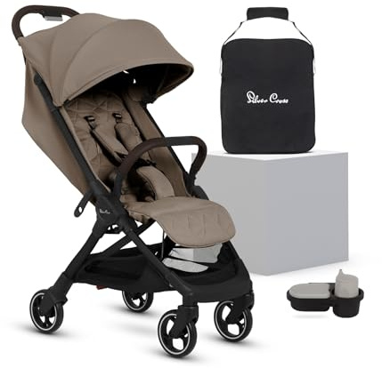 Silver Cross Clic 2 Compact Stroller, Travel Bag & Snack Tray, Cobble | For Life on the Go, Our Lightweight, Compact Everyday Stroller, One-Hand Self-Standing Fold, Includes Travel Bag & Snack Tray