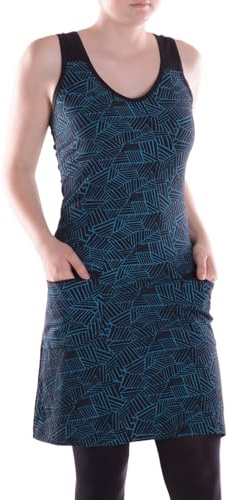 Vishes Alternative Bekleidung - Damen A-Linie Kleid Baumwolle geometrisch mit Taschen