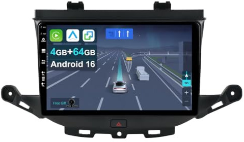 KEC [4+64G] Android 16 Autoradio für Opel Vauxhall Astra K/Buick Verano GS 2015-2020-mit Wireless Apple CarPlay|Android Auto|Mirror Link|GPS Navigation|Bluetooth 5.0|WiFi |USB|Navi|FM+Rückfahrkamera