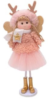 FUTUREORYY Weihnachtliche Mädchen-Engel-Puppe Stehend Dekoration Tischfigur Rosa Weiß Für Party Geschenke Desktop Deko Festliche Atmosphäre