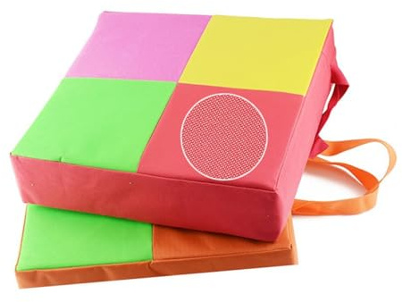 Kinder Sitzerhöhung aus Oxfordstoff, Abnehmbar für Esszimmerstuhl | Orange, Kompaktes Design, Abnehmbare Hülle, PVC Innenseite, für Kinder Unterwegs und Übernachtungen Zufällige Farbe