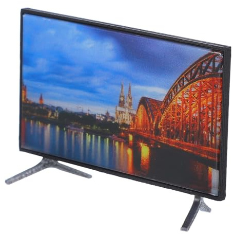 Toyvian Miniatur-Fernseher 1:12 Puppenhaus Zubehör Mit Realistischem LCD-Bildschirm Mini Tv Klein Für Wohnzimmer Dekoration Und Miniaturwelten