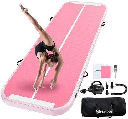 UrbanLuxe Aufblasbar Turnmatte Matten, 2M/ 3M/ 4M/ 5M/ 6M,10CM Hoch Luft-Trainingsmatte mit Luftpumpe, für Familiengebrauch, Yoga, Wasser, Tanz
