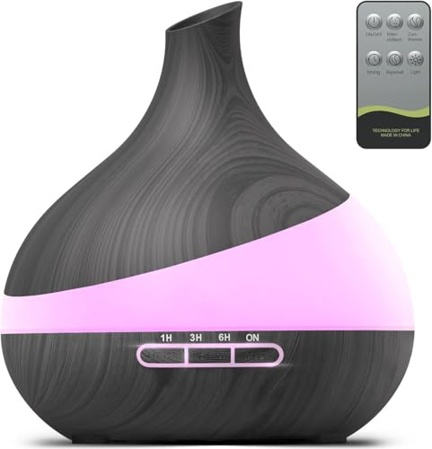 HJTHJT 500ML Essential Oil Diffuser for Home: 14 Color LED Humidifier