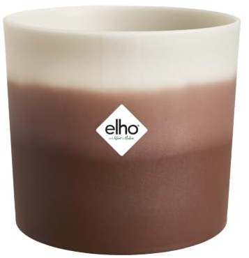 elho Colour Gradiant Round 16cm - Indoor Plant Pot - 100% Recycled Plastic - Ø 15.9 x H 14.7 cm - Brown/Cedar Brown