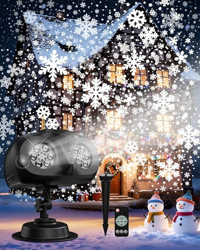 CaYYYZC Décoration Noël,HD Projecteur Noëls Extérieur Intérieur,LED Lampe Projecteur IP65 Étanche avecTélécommande,Lumiere pour Noëls Halloween Cotillons Nouvel an Fête Jardin,Lampe d'Ambiance Cadeau