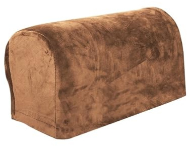 MDSIOKHJ Sofa-Armlehnenbezüge 2pcs Elastic Armrest Cover Velvet Sofa Slipcover for Sofas(Grey)