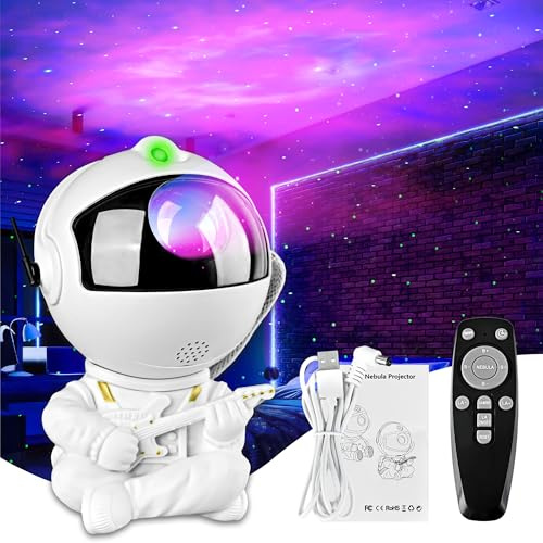 Astronaut Galaxy Projector with Remote – Star Nebula Light Projector for Kids Bedroom, Space Projector for Ceiling, LED Star Projector for Relaxation, Room Decor, Party, Gift (Astronaut with Guitar)