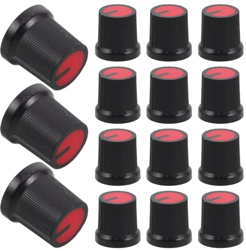 BESPORTBLE 50 Stück Rote 6 mm Kunststoff Potentiometer Drehknöpfe für Verstärker Lautstärkereglerkappen Wh148 Einzel Doppelpotentiometer Gitarrenzubehör