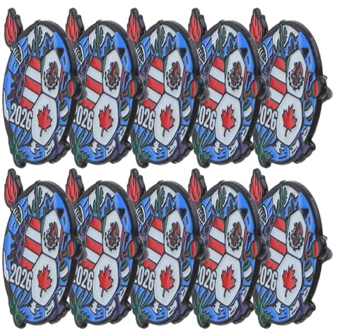 Broche Commémorative Coupe Football 2026, Lot de 10, Métal | Épingle de Revers pour Vêtements et Paquet à Dos, Décoration Thème Sport, pour Fans et Hommes